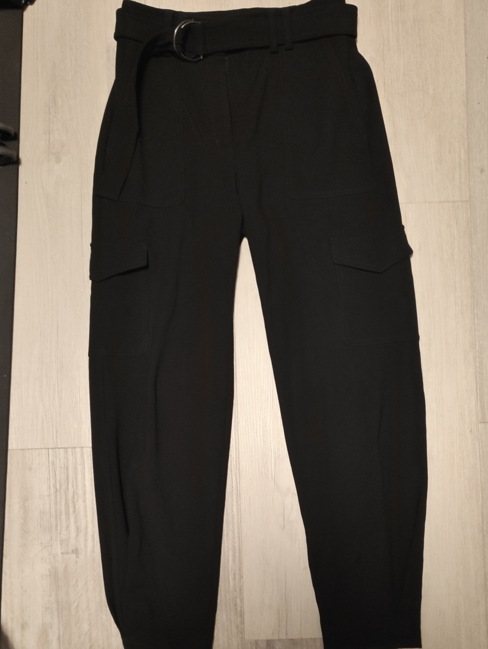Express Women's Black Cargo Jogger with Belt